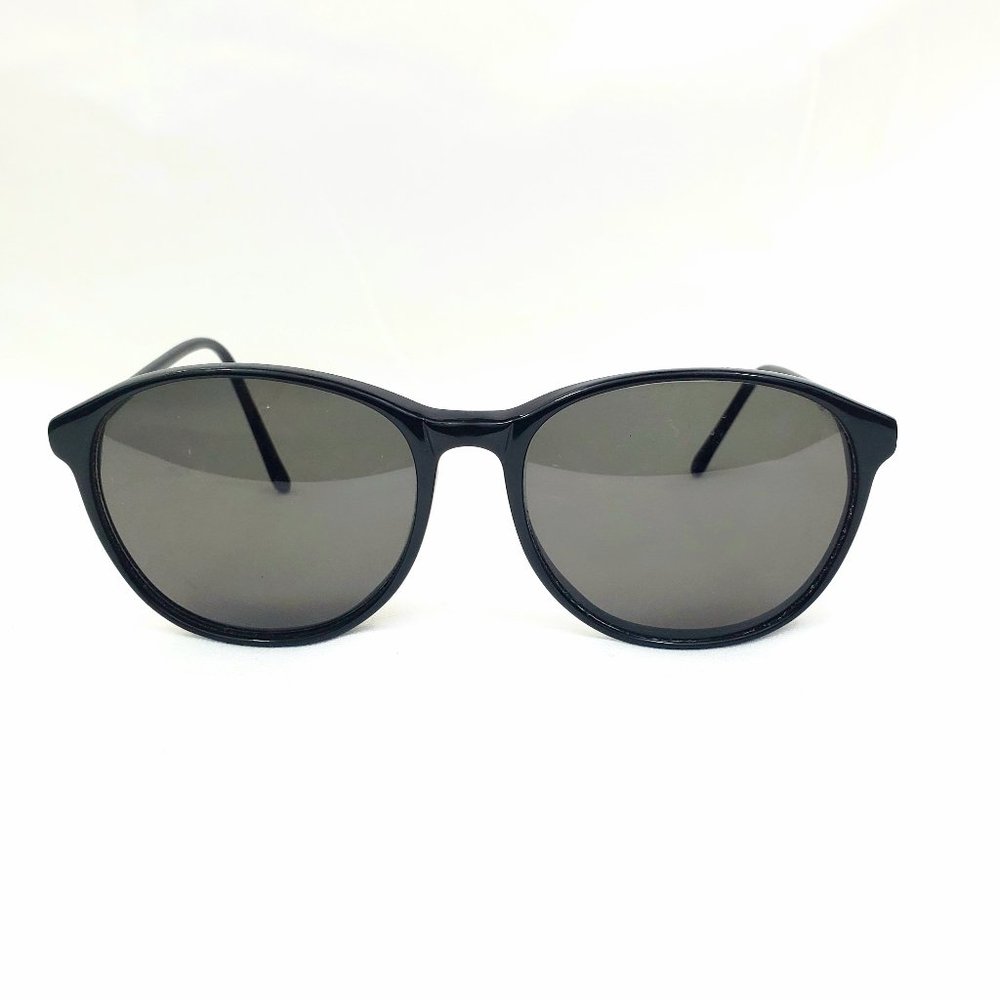Classic Retro Slim Black Round Full Rim Black Polarized Lens Sunglasses ES1368